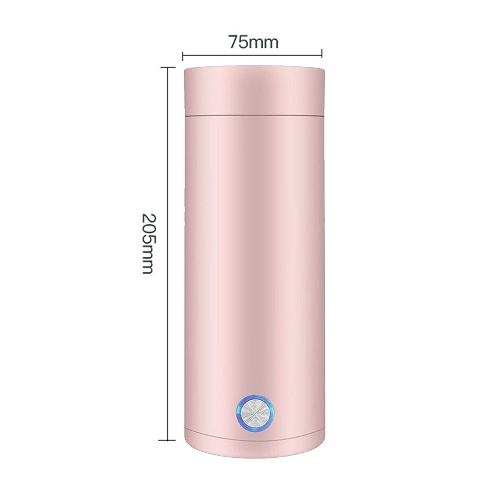 TWSOUL Wasserkessel Schnellkochkanne, kleine Teekanne, 3-in-1-Mini-Thermoskanne(Rosa)