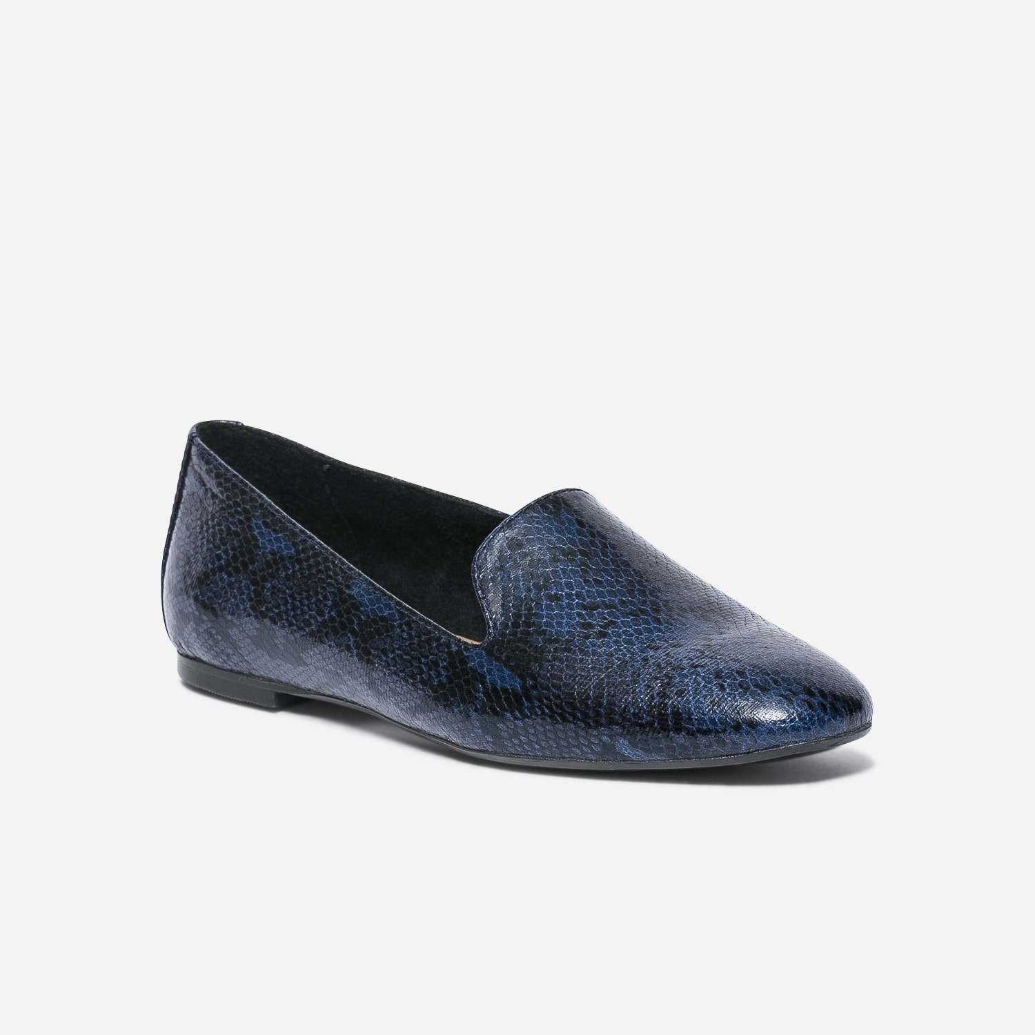 Slipper bleu foncé effet python