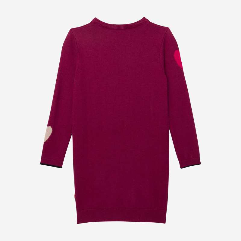 Robe fille jacquard coeurs violette Catimini