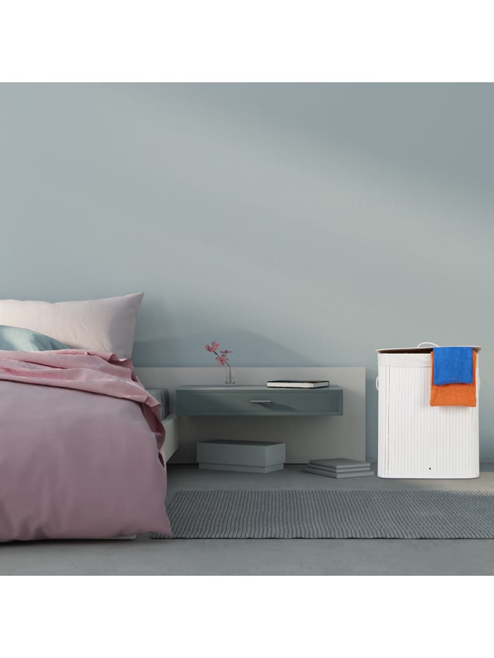 relaxdays 2 x Wäschekorb in Weiß - (B)55 x (H)63 x (T)35 cm günstig kaufen onesize