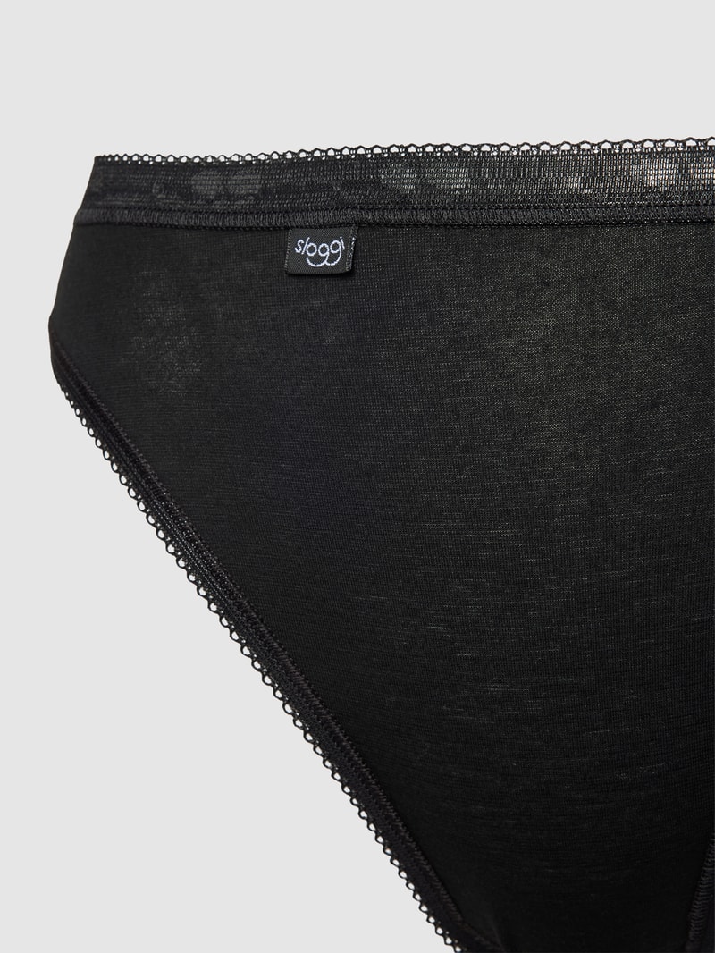 Slip mit Label-Detail im 4er-Pack in schwarz