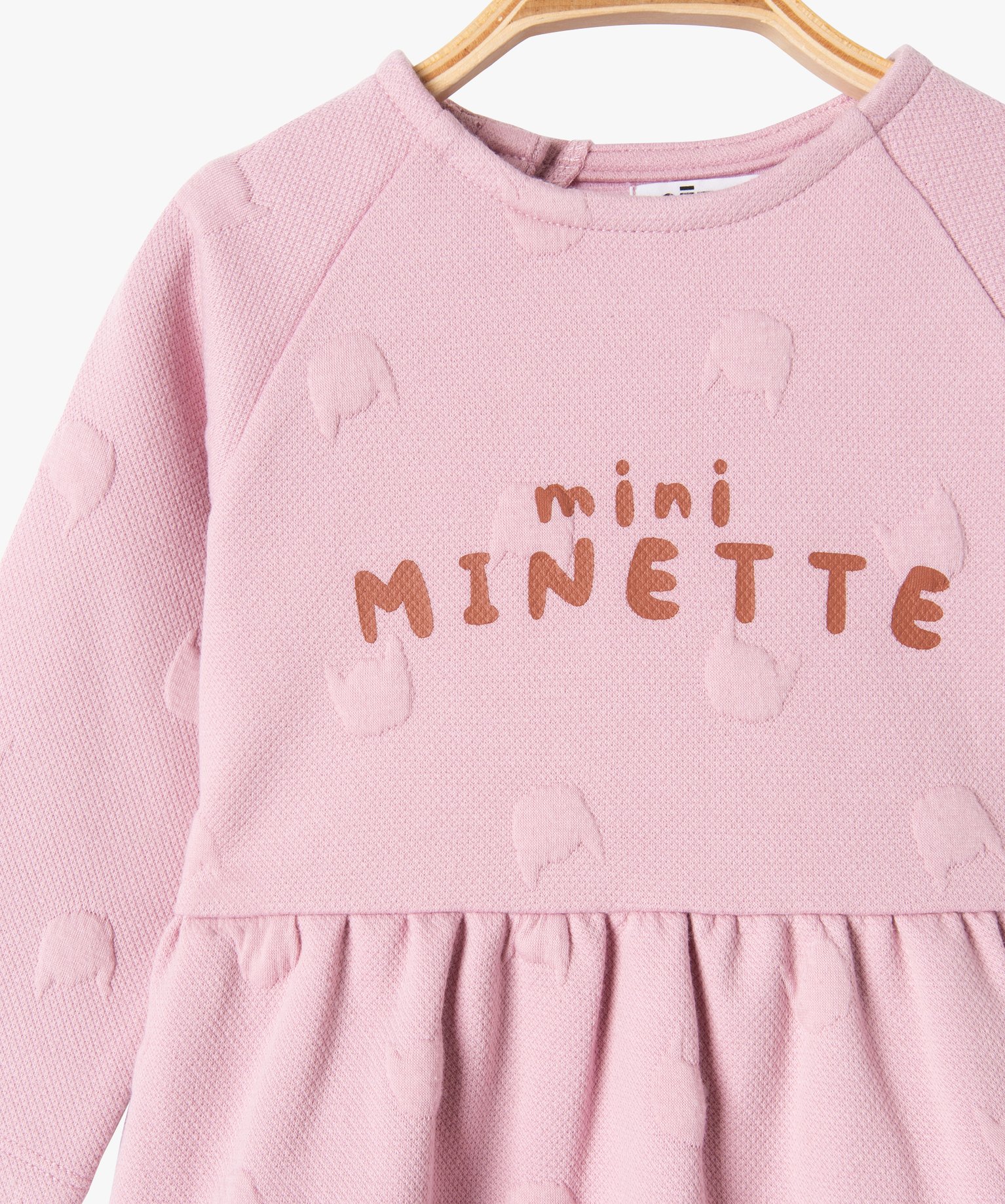 Robe bébé fille en maille à motif chat gaufré violet clair | GEMO