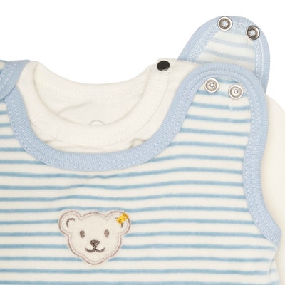 Set Strampler + T-Shirt langarm GOTS, hellblau