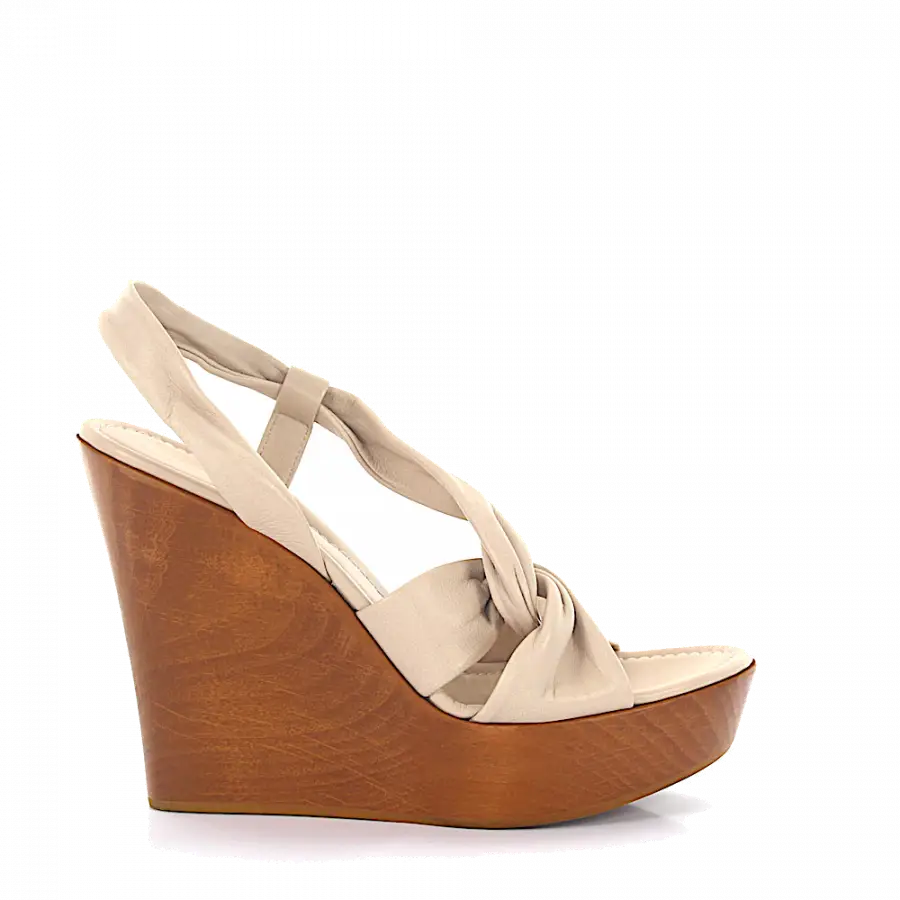 Gianvito Rossi - Plateausandalen beige-kombi braun - beige