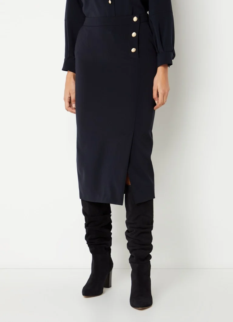 Gerard Darel  Delilea midi kokerrok met knoopdetail