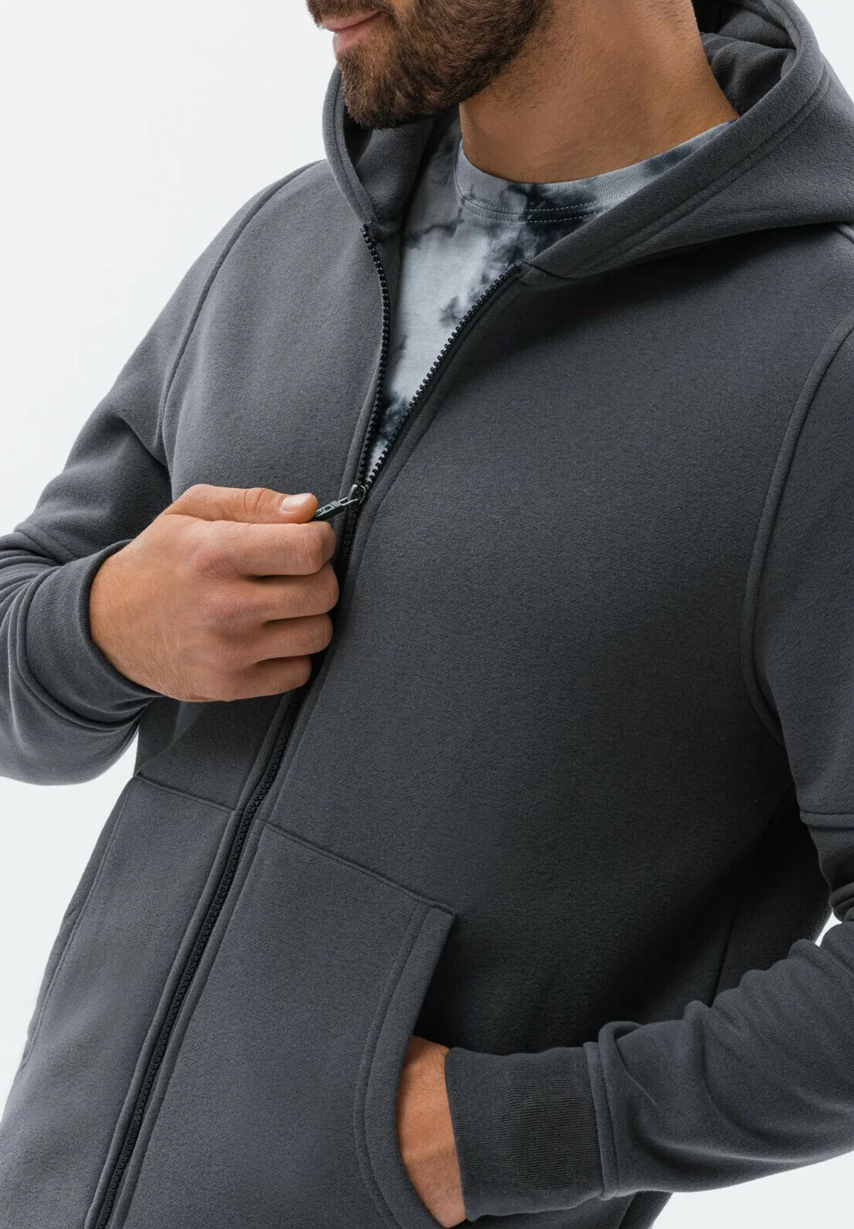 Sudadera con cremallera y estampados ombré