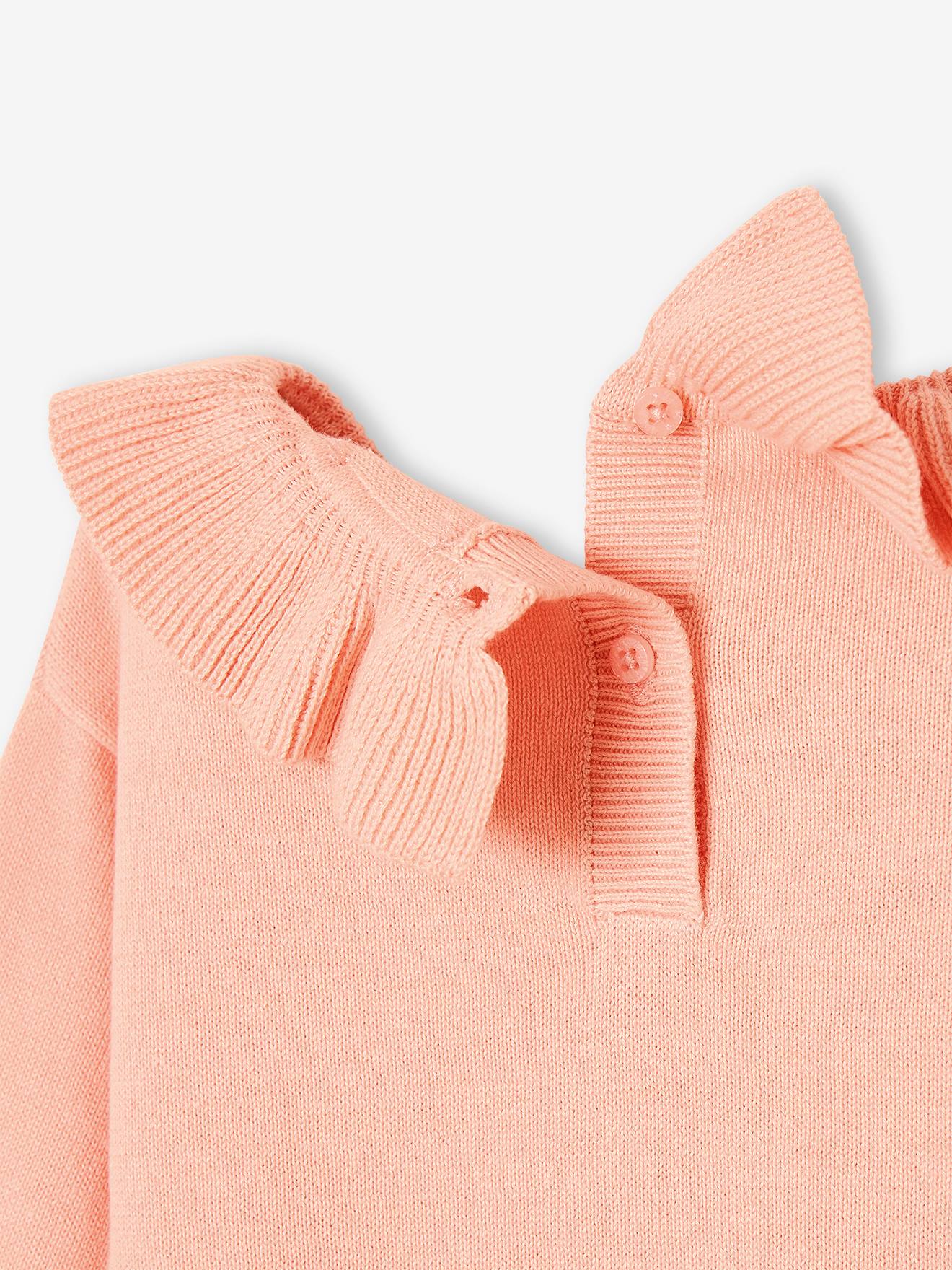 Pull avec collerette bébé jaune pastel