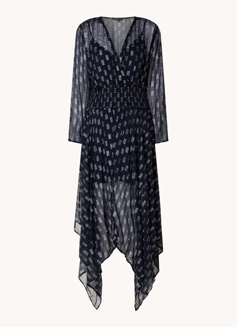 Vestido midi semitransparente Maje com estampa e lurex