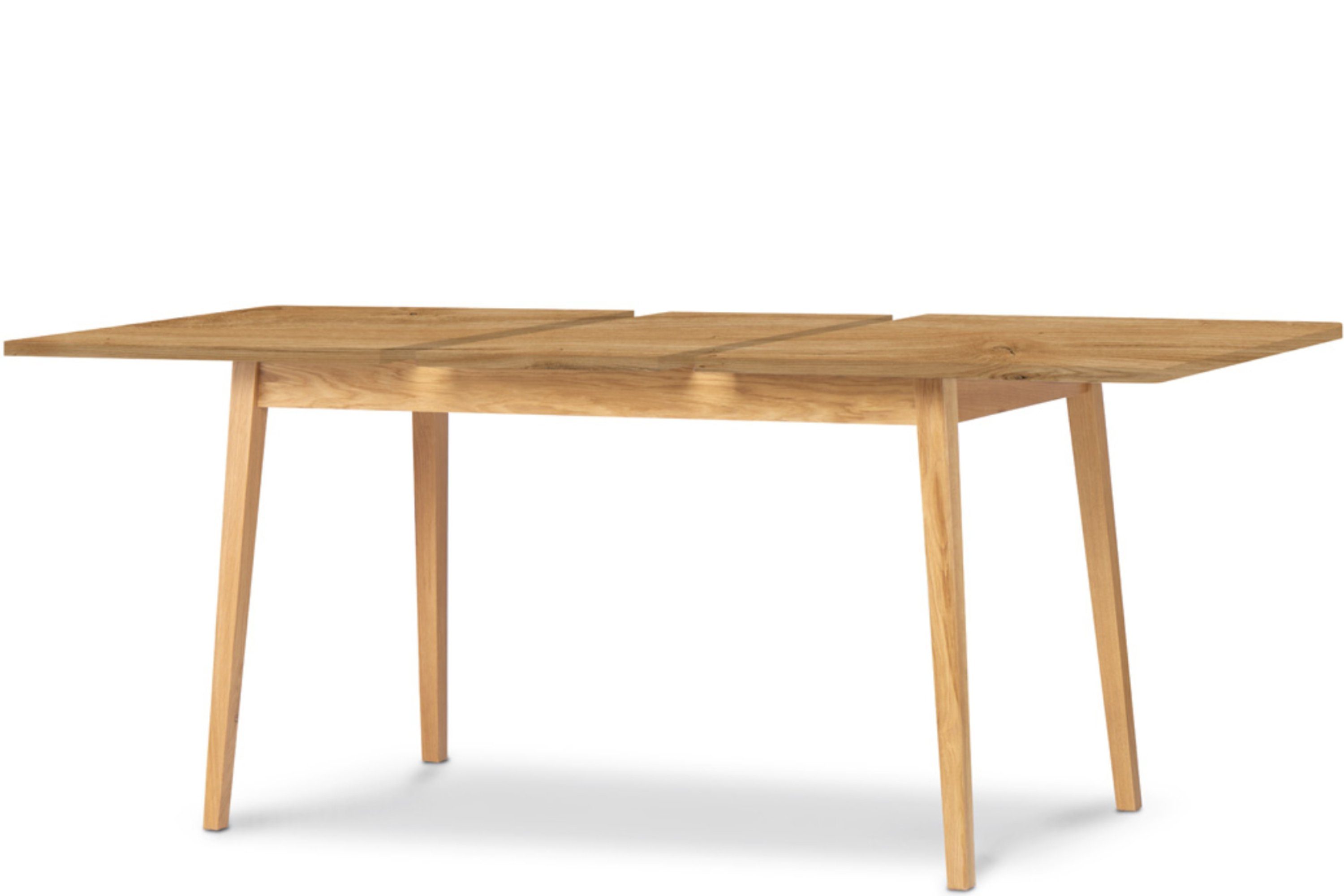 Konsimo Esstisch FRISK Esszimmertisch ausziehbar Esstisch Küchentisch, Tischplatte 18mm, Skandinavischer Stil, Höhe 75cm, Eichenholzgestell