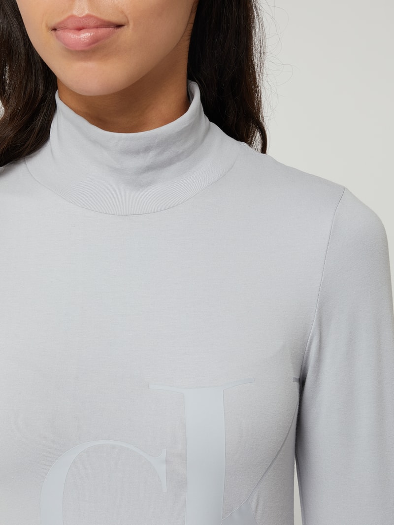 Body mit Logo-Print in mittelgrau