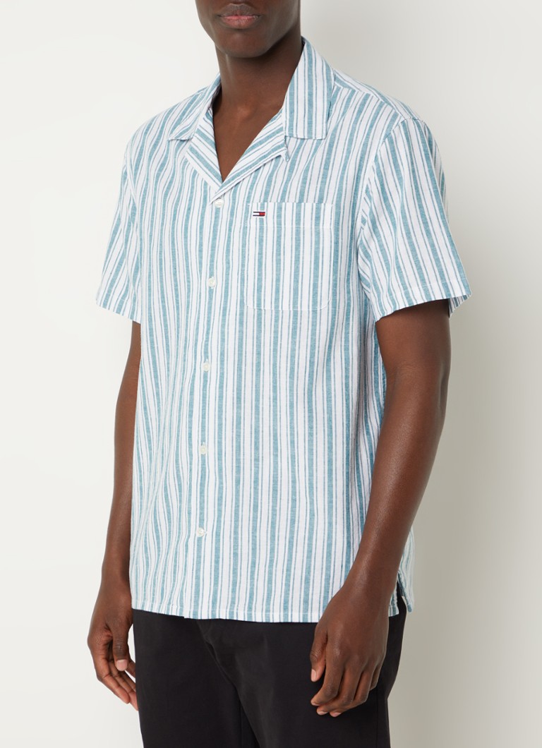 Tommy Hilfiger regulāra piegriezuma krekls no lina maisījuma ar krūšu kabatu