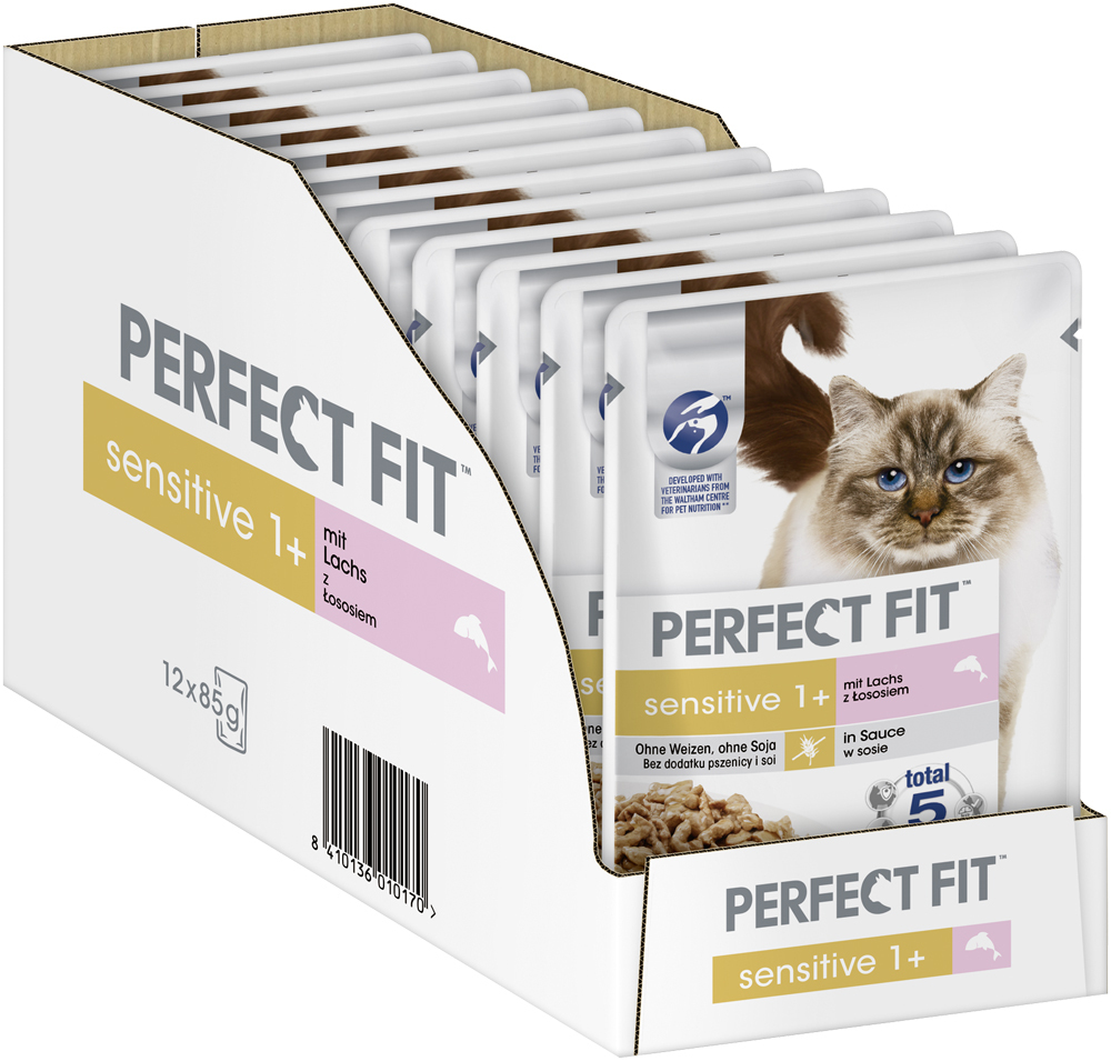PERFECT FIT Nassfutter PERFECT FIT Sensitive 1+ 12x85g Lachs