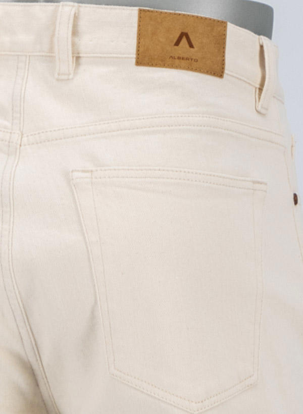 Alberto, Jeans Jive, Wide Fit, Baumwoll-Stretch cropped, creme
