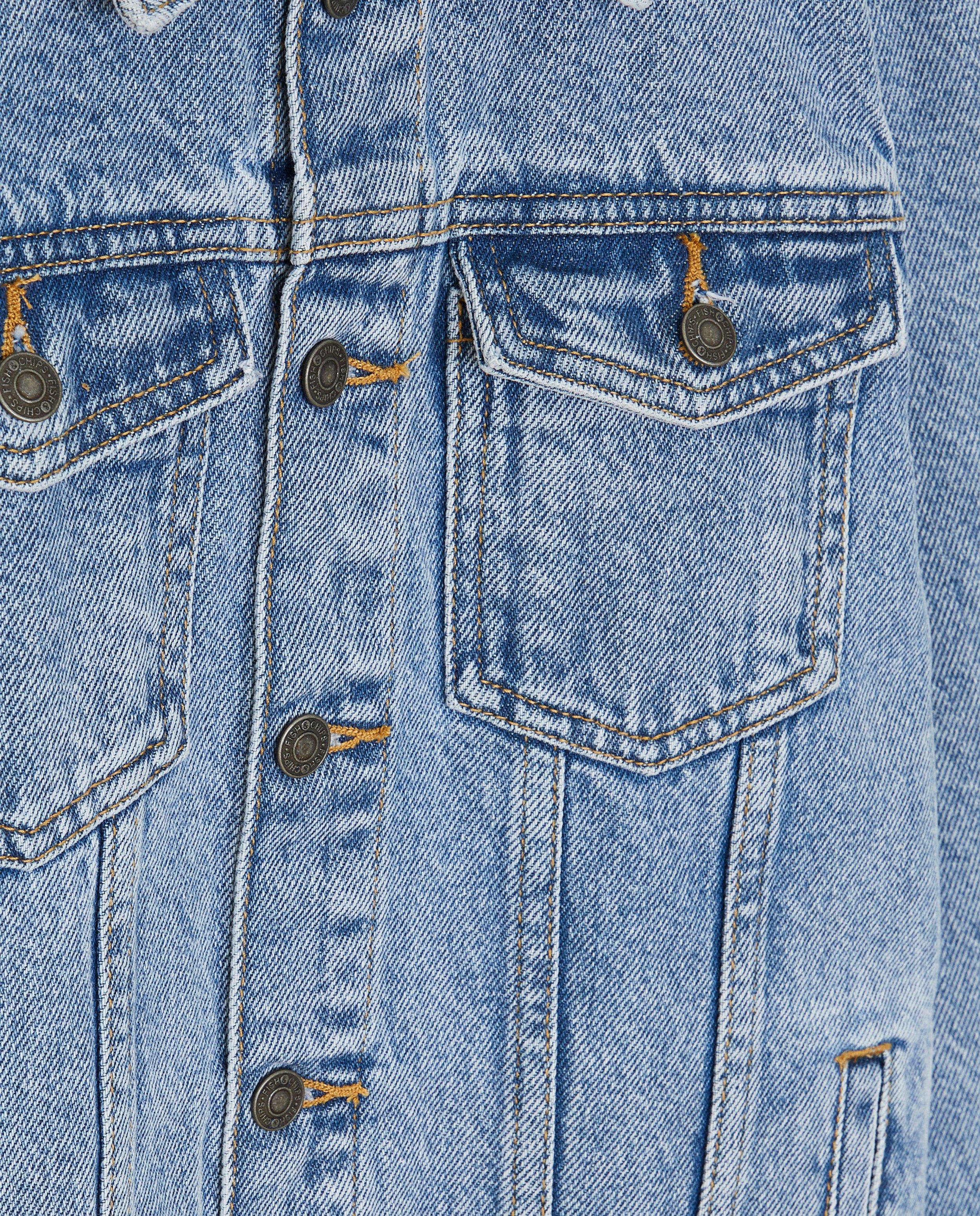 Vestă din denim Fish & Chips Blue, albastru deschis