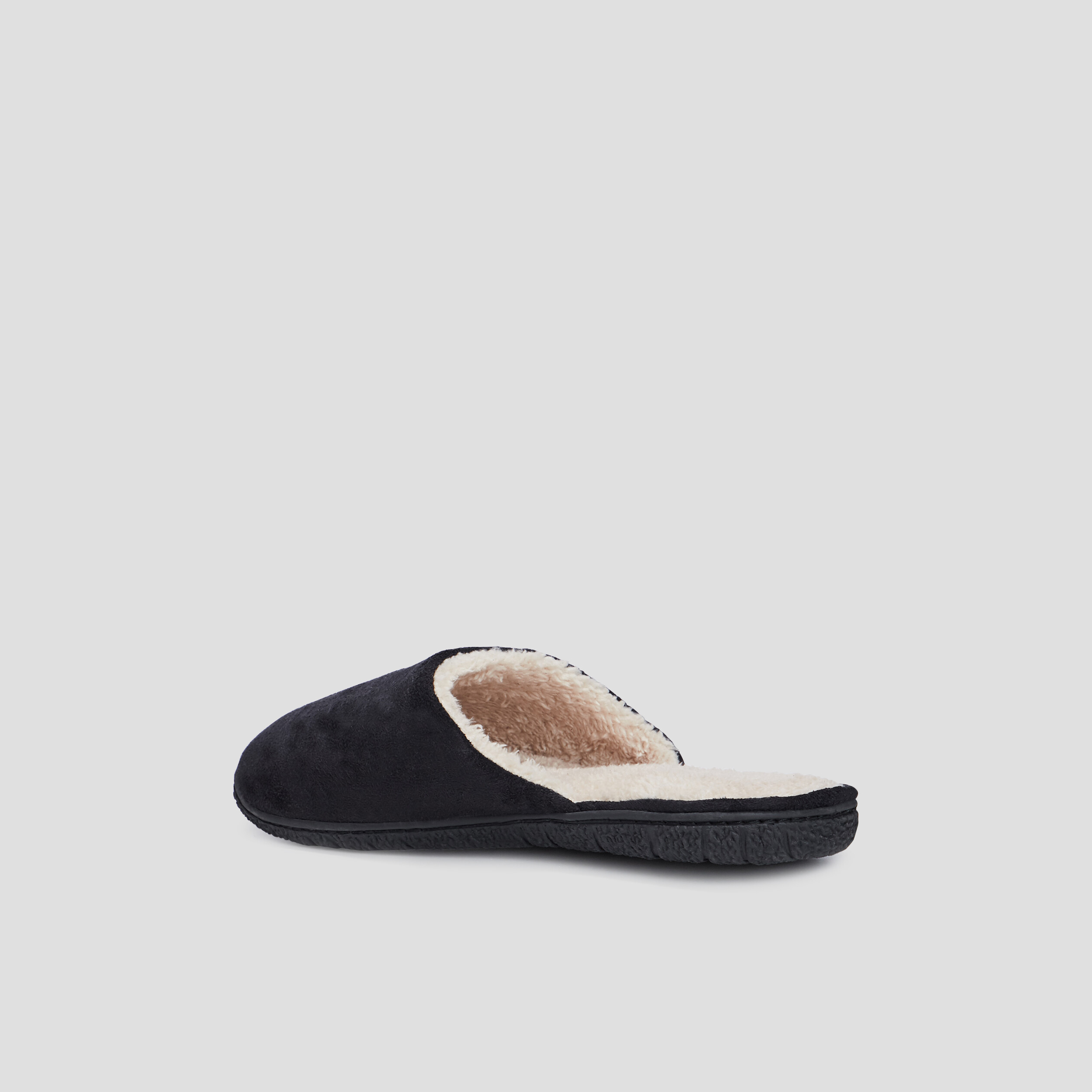 Chaussons mules noir homme | La Halle