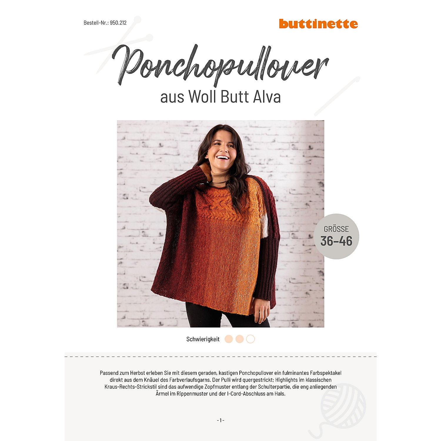 Strickanleitung – Ponchopullover aus Woll Butt Alva