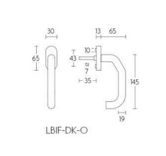 Formani 1503D015INXX0V BASICS LB1F-DK-O Vrid- och tippbeslag, vevad, icke-låsbar, matt rostfritt stål