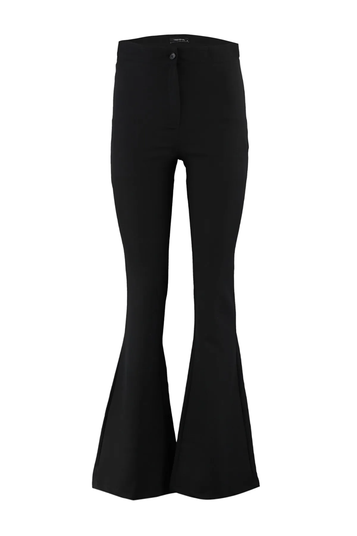 Trendyol Collection  Schwarze gewebte Hose mit ausgestelltem Bein und hoher Taille TWOAW20PL0094