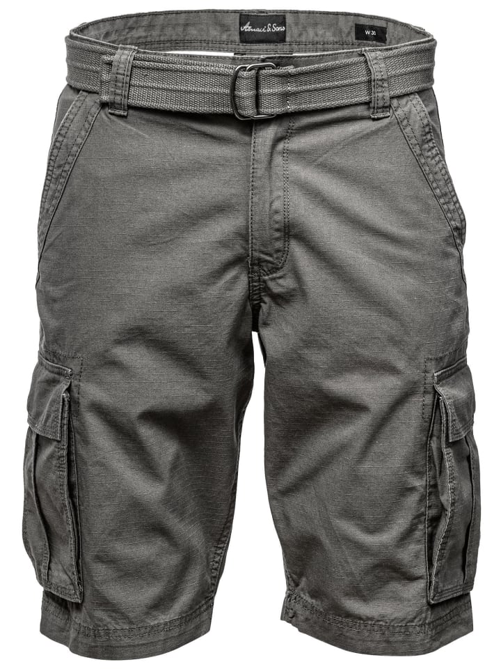 Amaci&Sons Chinoshort inkl. Gürtel MIDFIELD in Dunkelgrau günstig kaufen