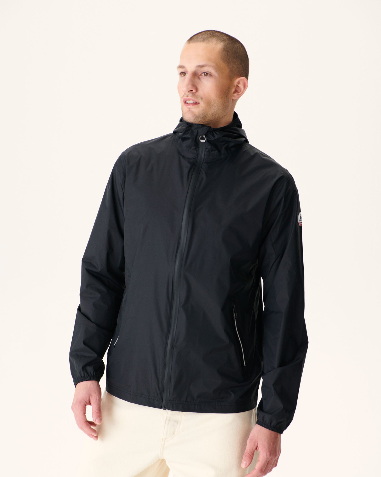 Imperméable à capuche paquetable Noir Manille