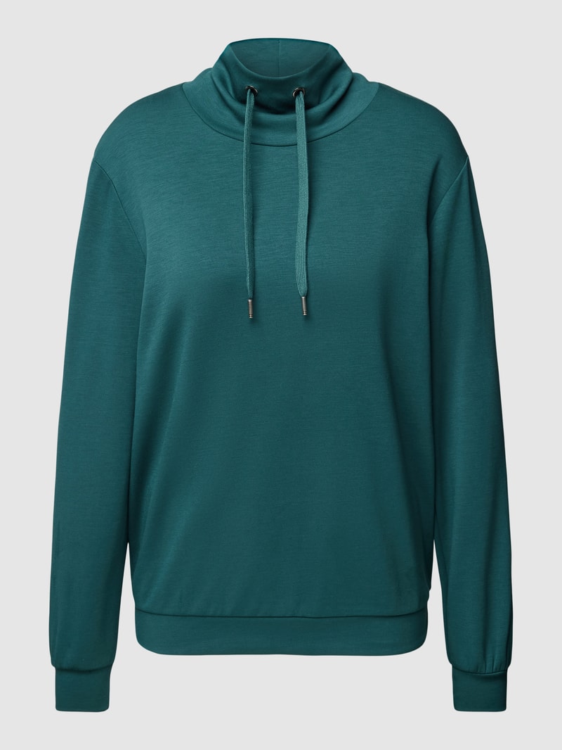 Sweatshirt mit Stehkragen Modell 'Banu' in smaragdgrün