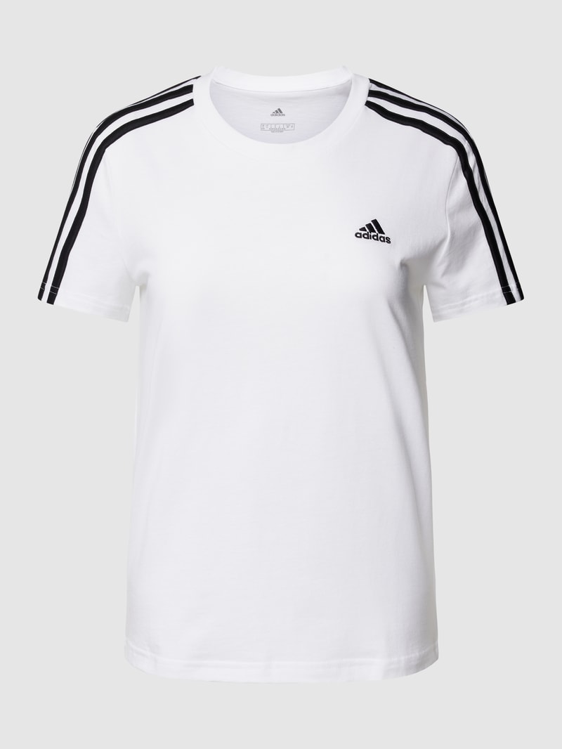 T-Shirt mit Kontraststreifen in weiß