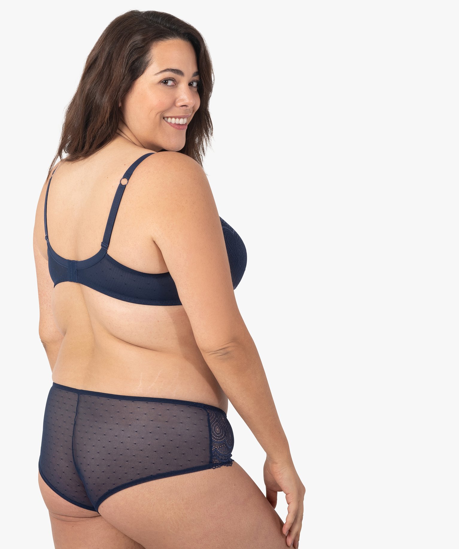 Soutien-gorge grande taille à armatures et coques fines marine | GEMO