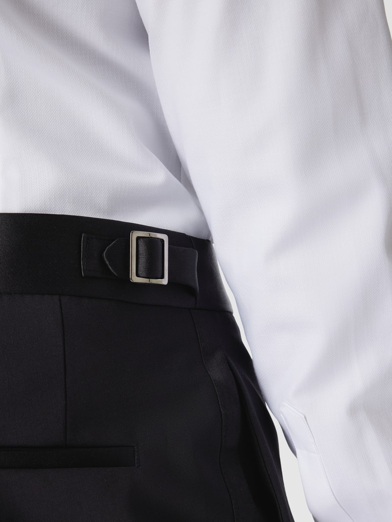 Stoffhose mit Bundfalten Modell 'Genius' in schwarz
