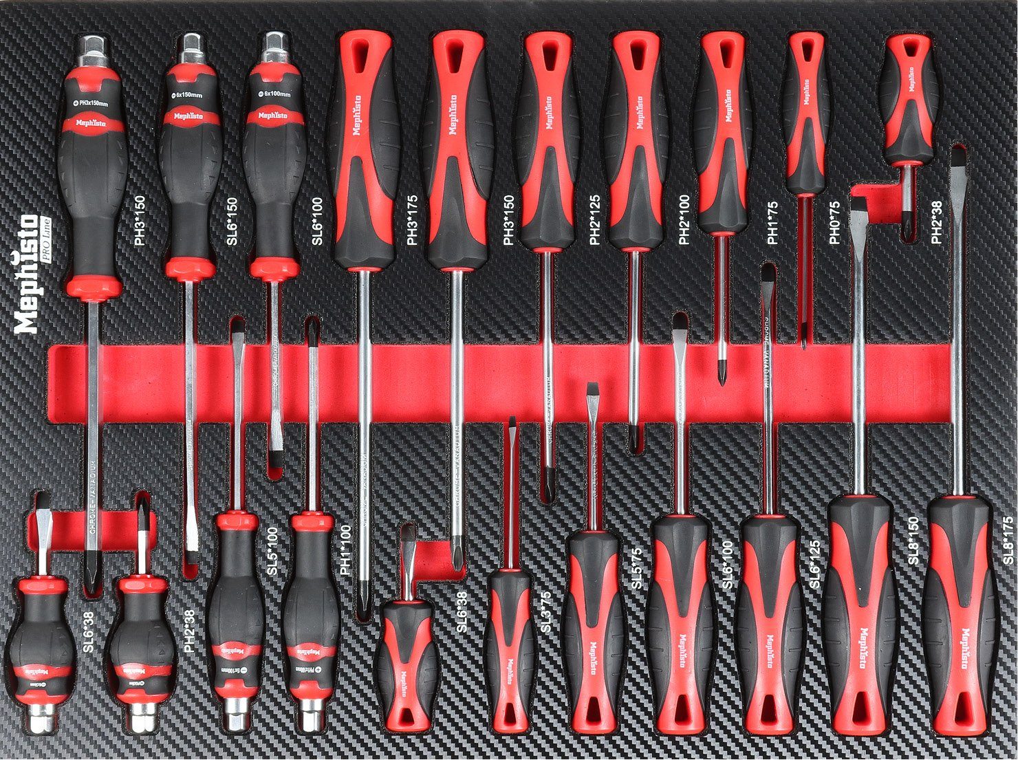 Mephisto-Tools Werkstattwagen, (umfangreich bestückt), 12 abschließbare Schubladen, Werkzeug ist aus hochwertigem CRV