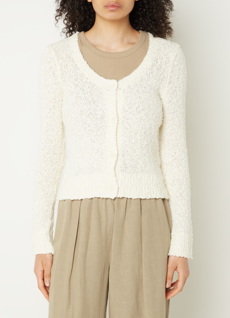 Cardigan gros tricotat din amestec de in