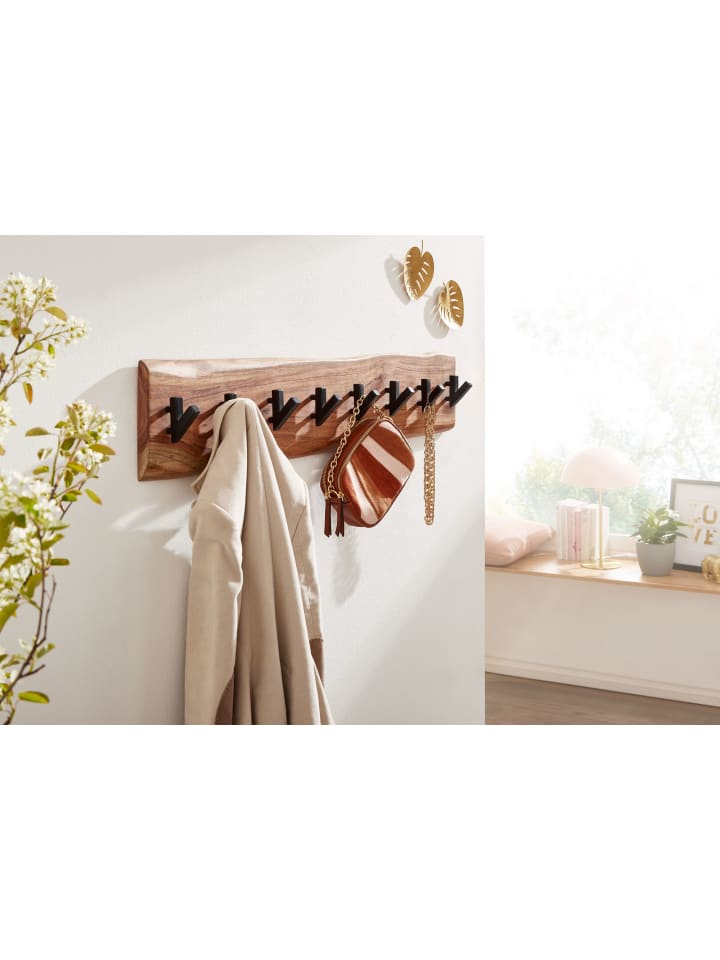 KADIMA DESIGN Garderobe mit Baumkante, Rustikaler Flurgarderobe, 8 Haken für Jacken günstig kaufen onesize