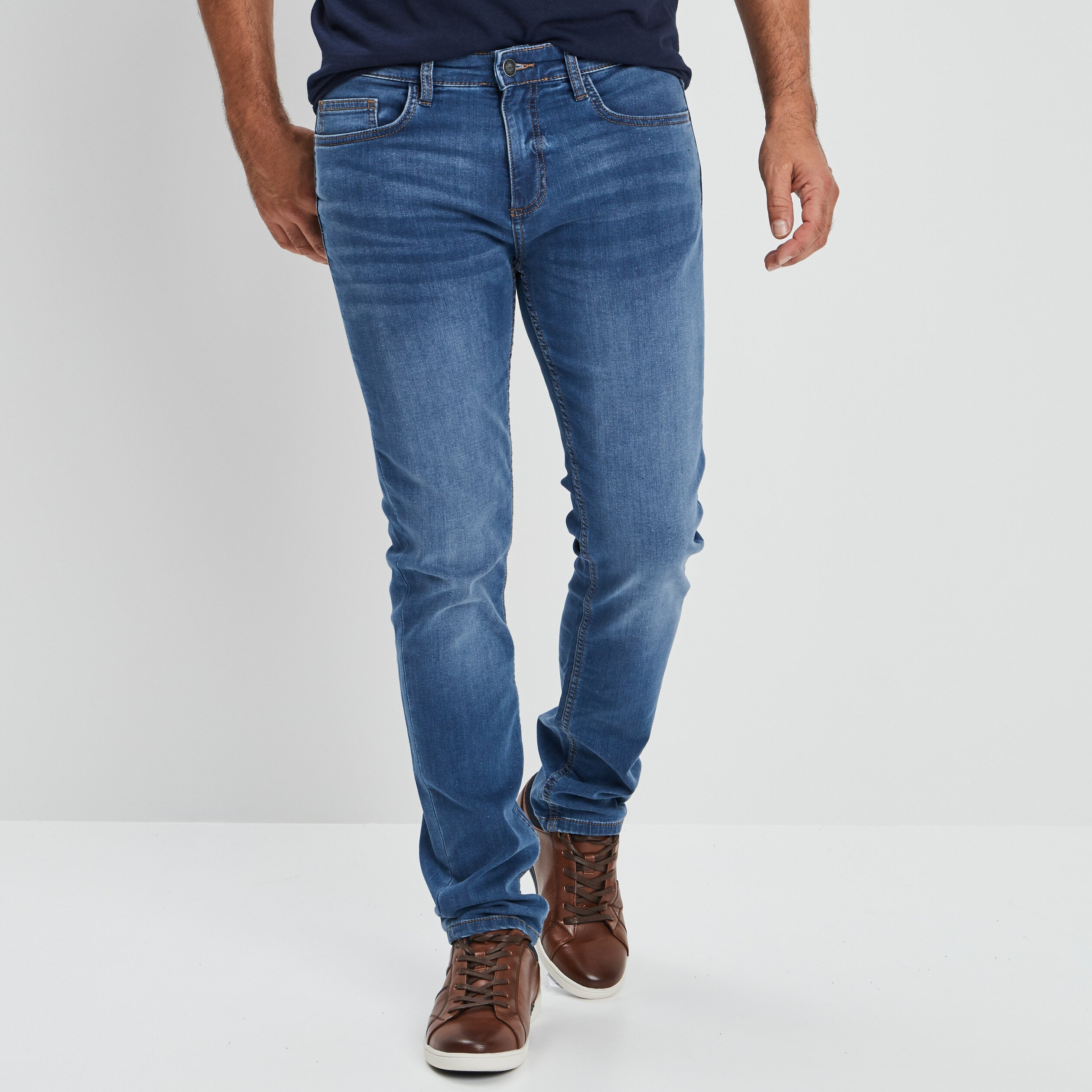 Jeans coupe slim denim double stone homme | La Halle