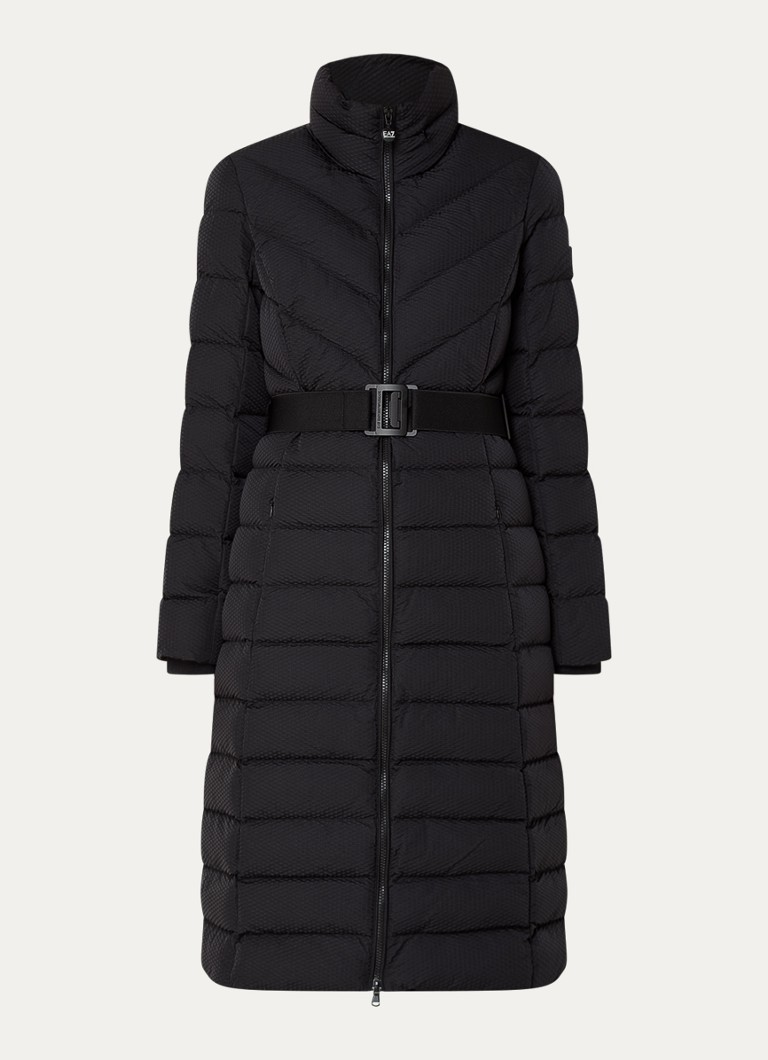 Emporio Armani Quilted jacket with belt and texture