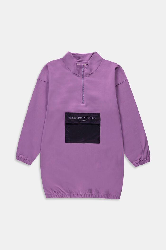Sweatshirt-Kleid mit Statement-Print auf der Tasche