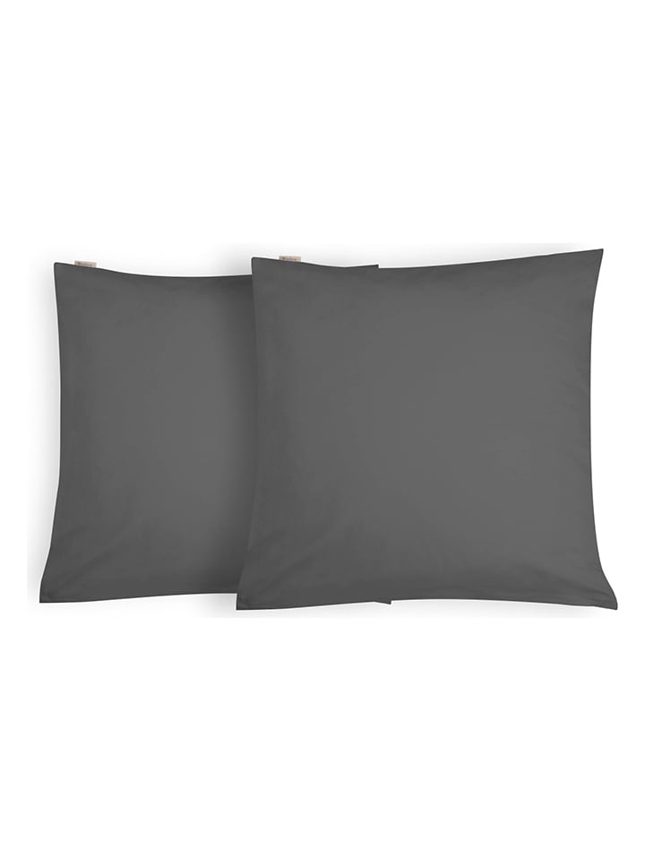 Walra 2er-Set: Kissenbezüge in Anthrazit günstig kaufen 80x80 cm