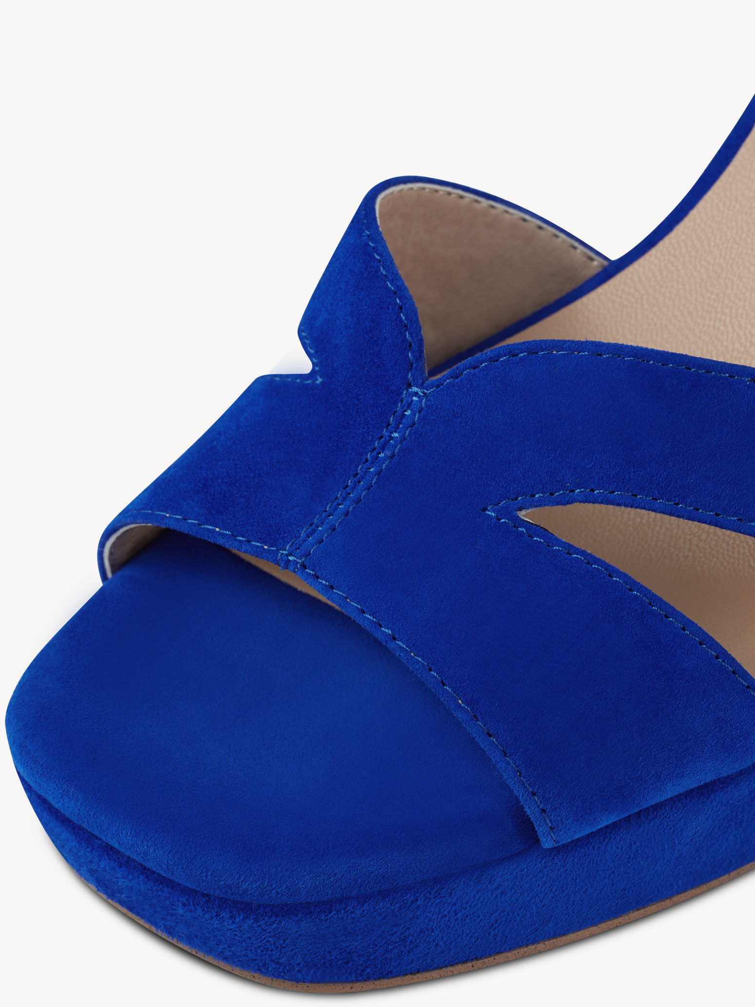 Sandale à talon en cuir - bleu