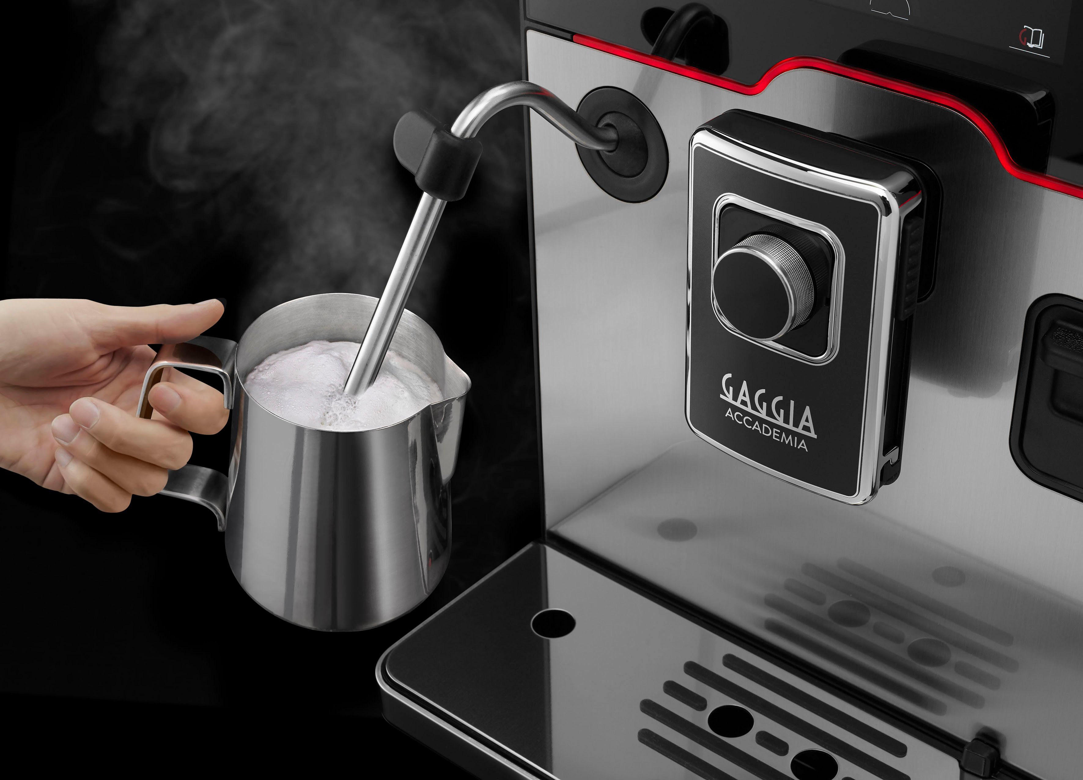 Gaggia Kaffeevollautomat Accademia Stainless Steel, vom Erfinder des Espresso - Barista@Home dank Espresso-Plus-System