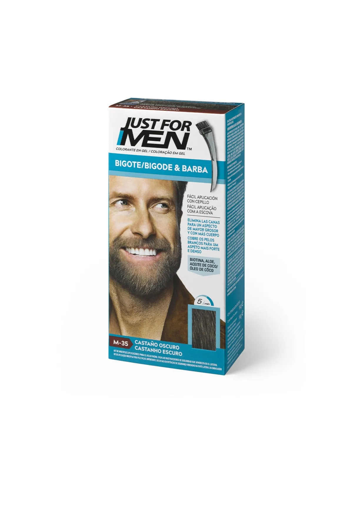 Just For Men  Colorante En Gel Dulce, Barba Y Patillas #castaño Oscuro Just For Men 15 ml