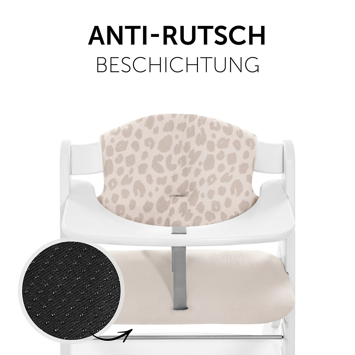 Sitzauflage Alpha Highchair Pad Select, Musselin Leo Natural