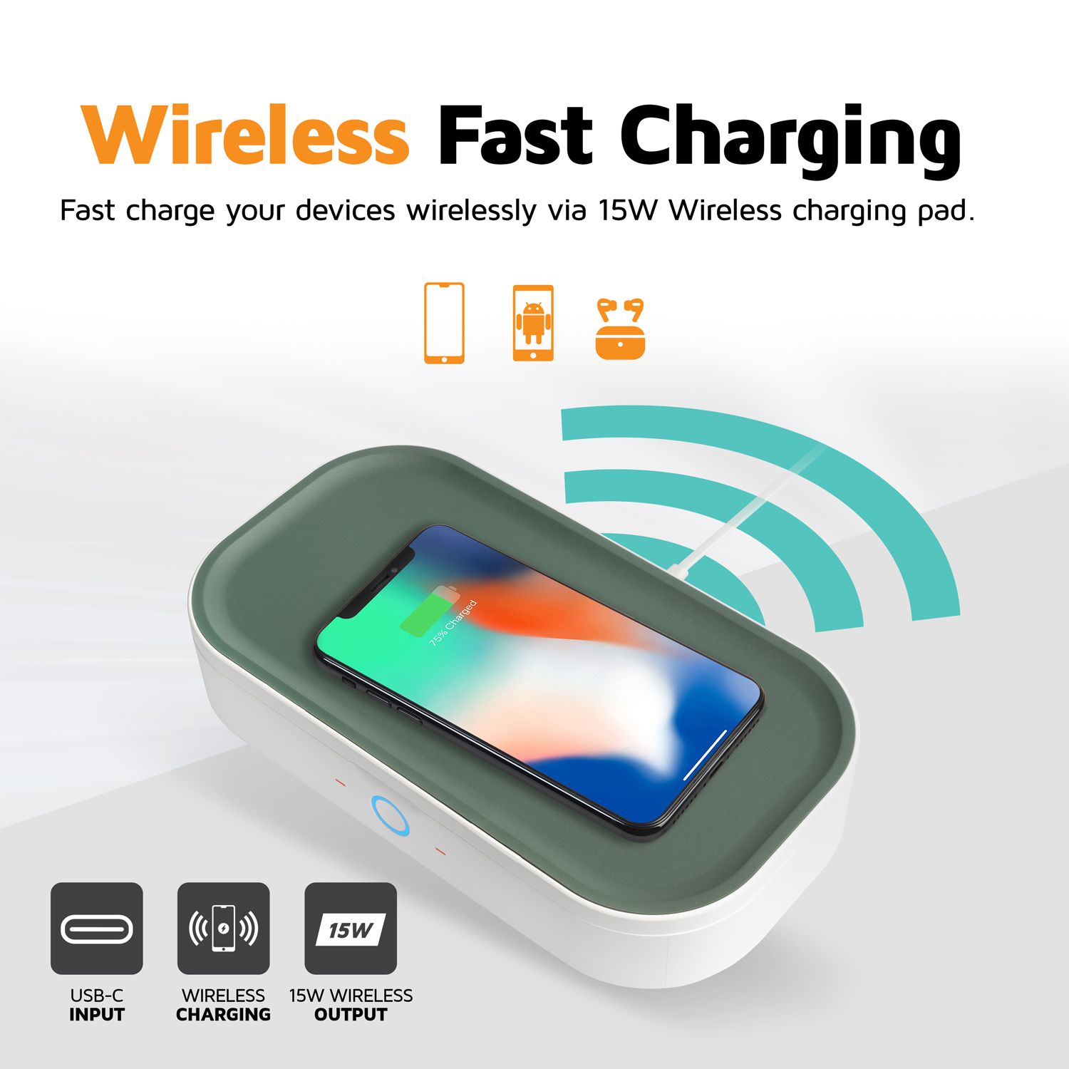 Xtorm 15 Watt Wireless-Ladegerät und UV-Desinfektionsmittel-Box
