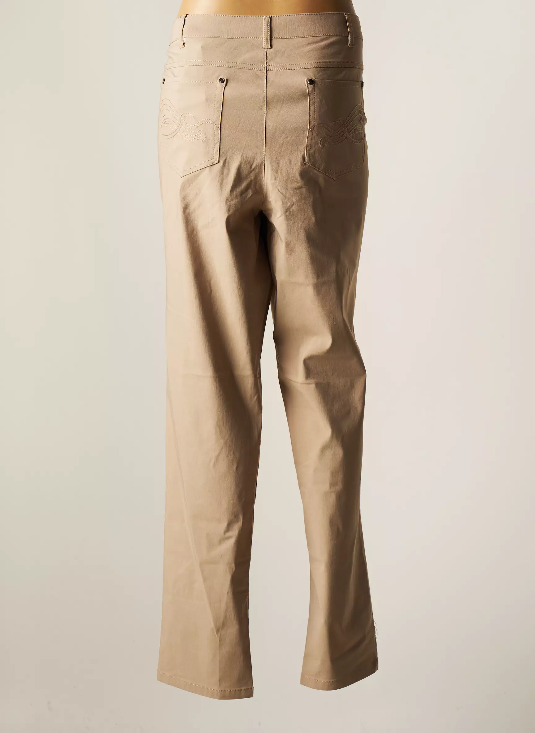 Ciso Pantalons Droits Femme couleur beige