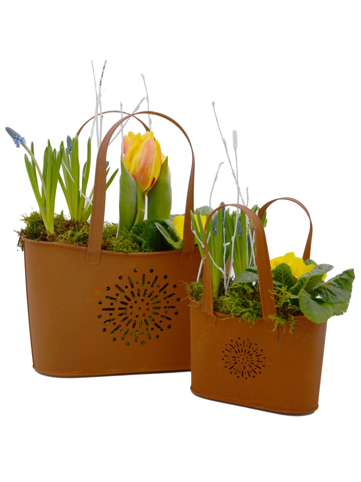 UNUS Blumentopf Handtasche Rostopfik 2er Set in Braun günstig kaufen onesize