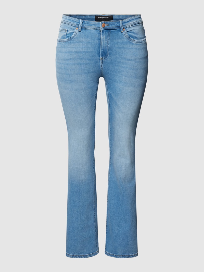 PLUS SIZE Jeans mit Label-Patch Modell 'Sally' in jeans