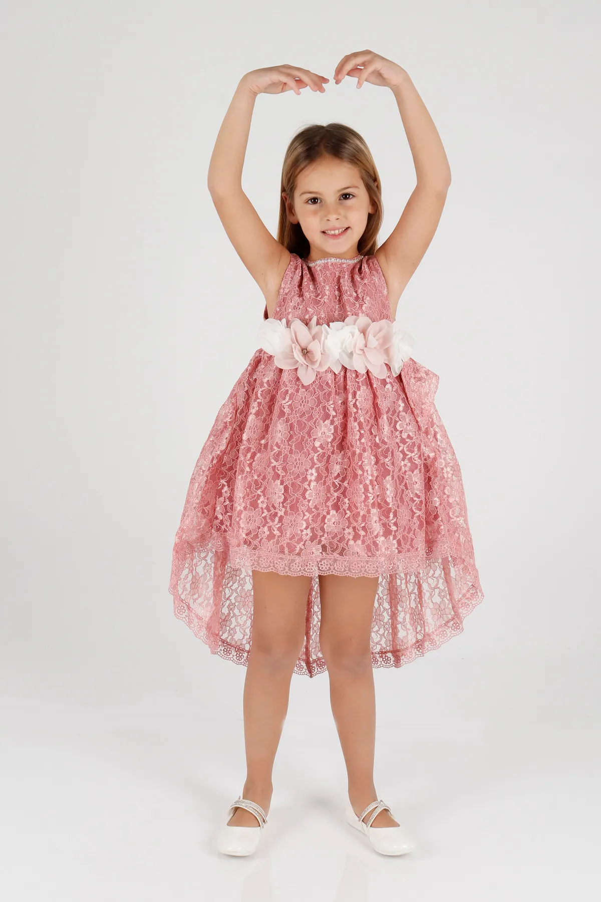 AHENGİM  Mädchen-Abendkleid mit Spitze, Ak2208