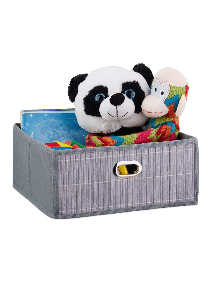 relaxdays Aufbewahrungskorb in Grau - (B)31 x (H)14 x (T)31 cm günstig kaufen onesize