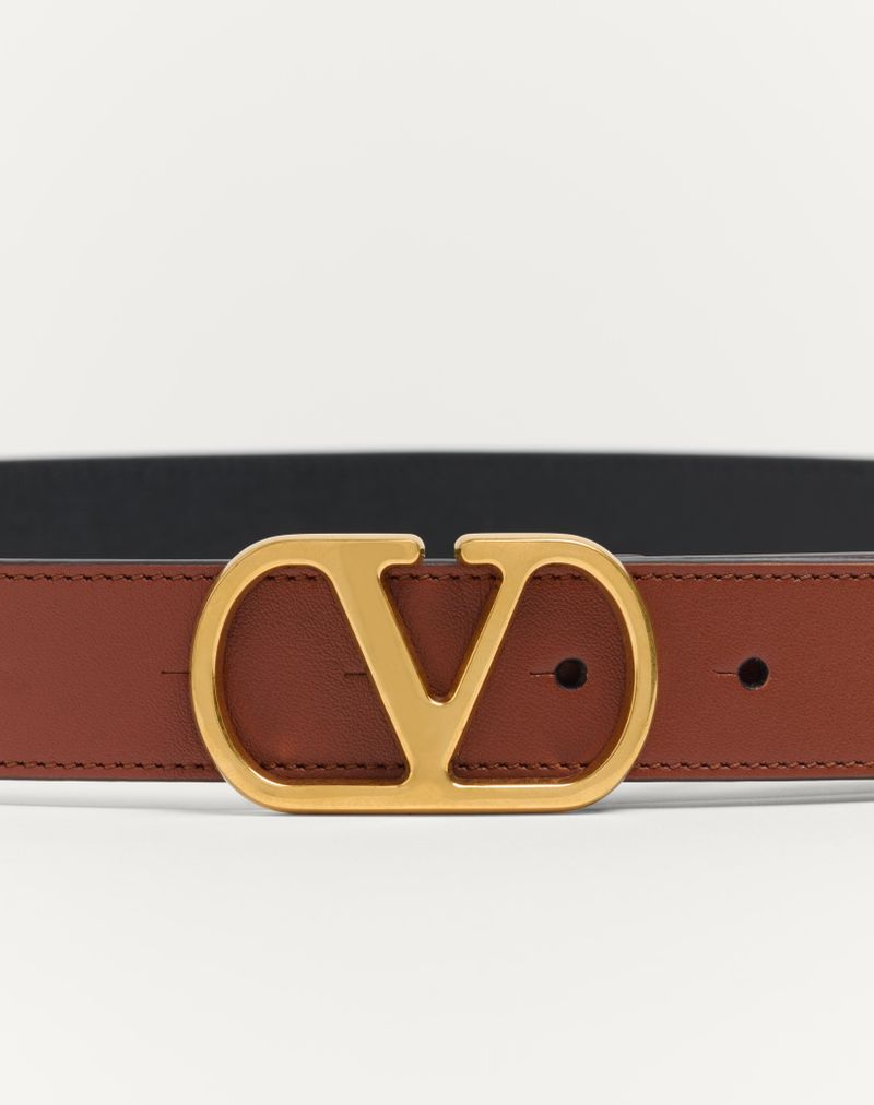 Cinto exclusivo VLogo em pele de bezerro brilhante 30 mm