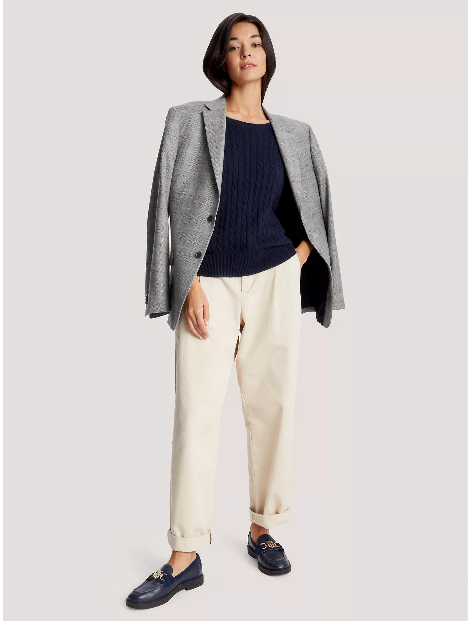Relaxed Fit Cable Knit Sweater