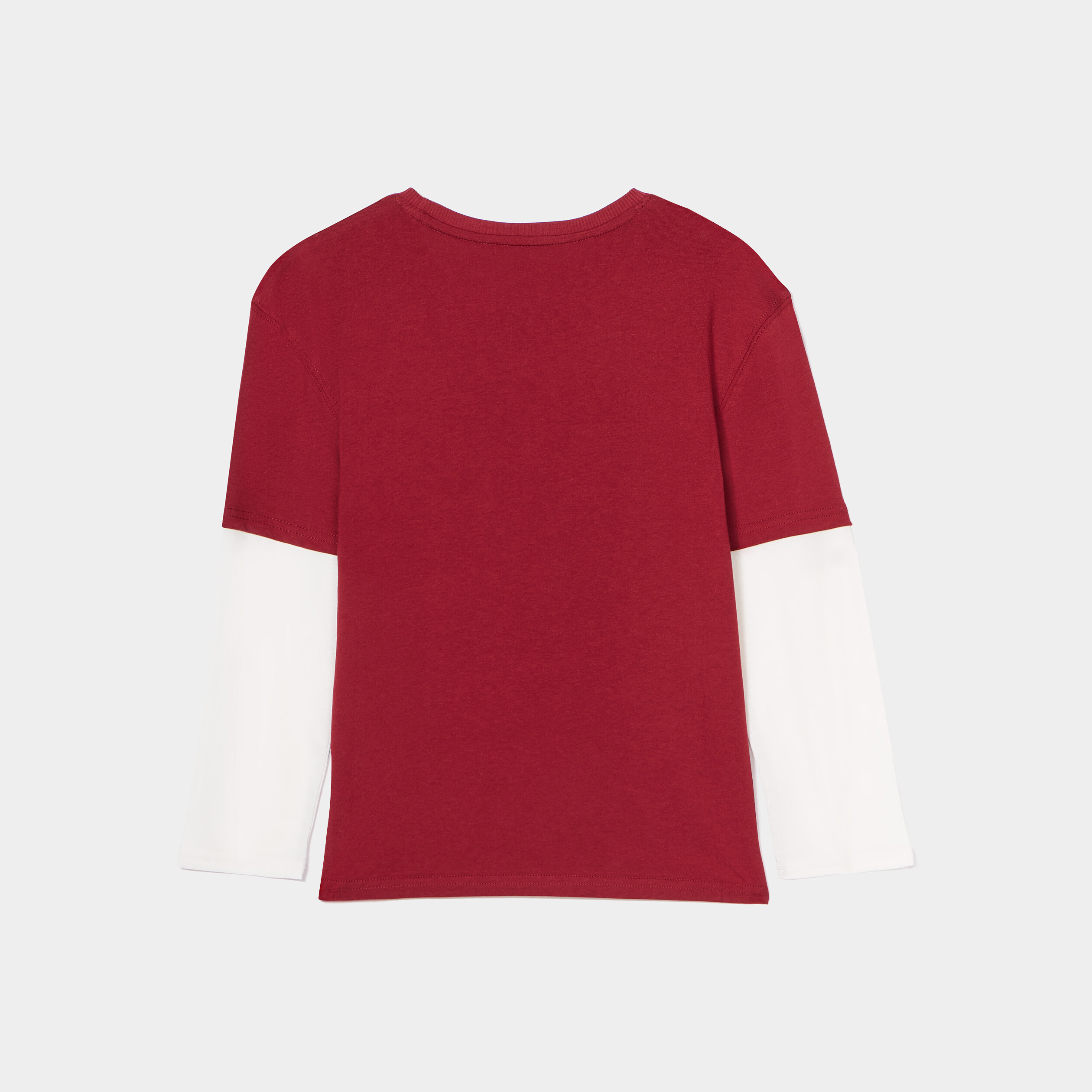T-shirt droit manches courtes Creeks rouge foncé garçon | La Halle