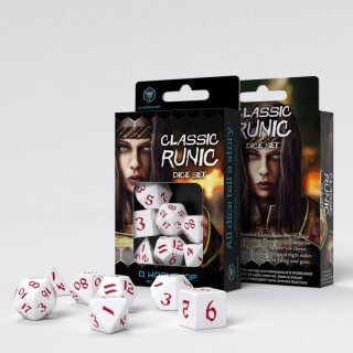 Classic RPG Runic Würfel Set weiß & rot (7)