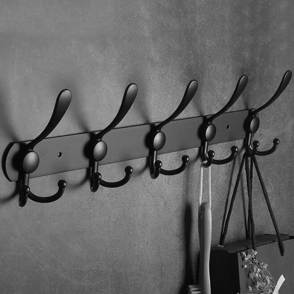 Runxizhou Wandhaken Wandgarderobe, Garderobenleiste, Kleiderhaken wand,Schwarz, (1-St)